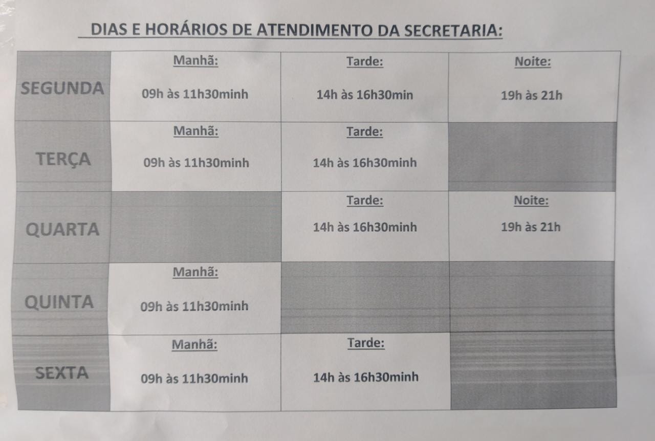 horarios secretaria